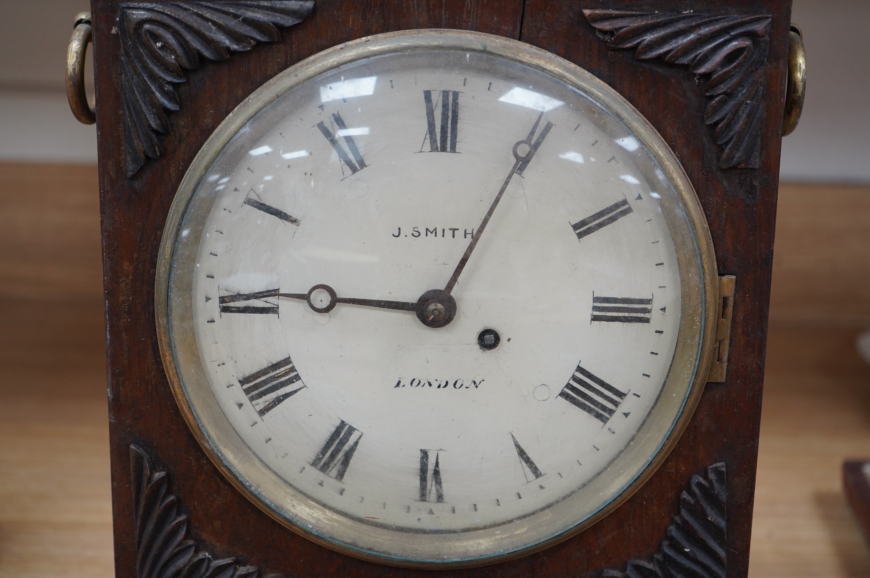 A George IV rosewood bracket timepiece, J. Smith London, 41cm. Condition - poor, not tested